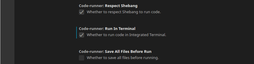 Code Runner run in Terminal